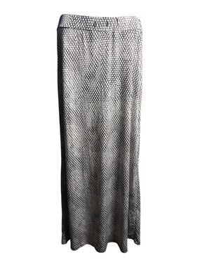Michael Kors Black White Snakeskin Print Maxi Skirt Elastic Waist Size Small